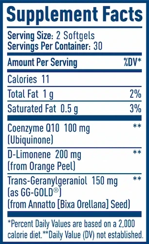 NativePath CoQ10 Complex supplement facts