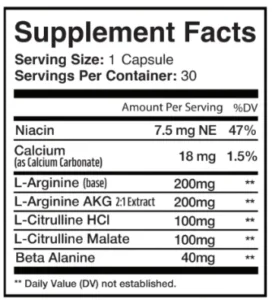 Mind Honey supplement facts