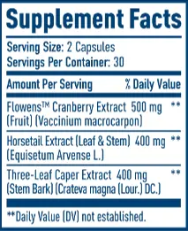 NativePath Bladder Health Supplement Fact