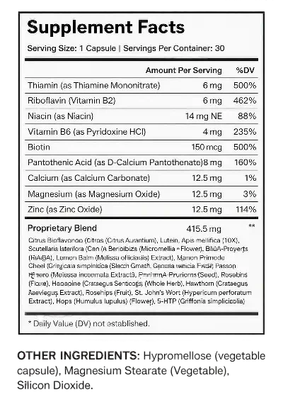 QuietTone Supplement Facts